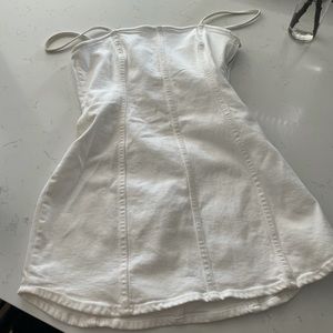 Zara White Denim Mini Dress